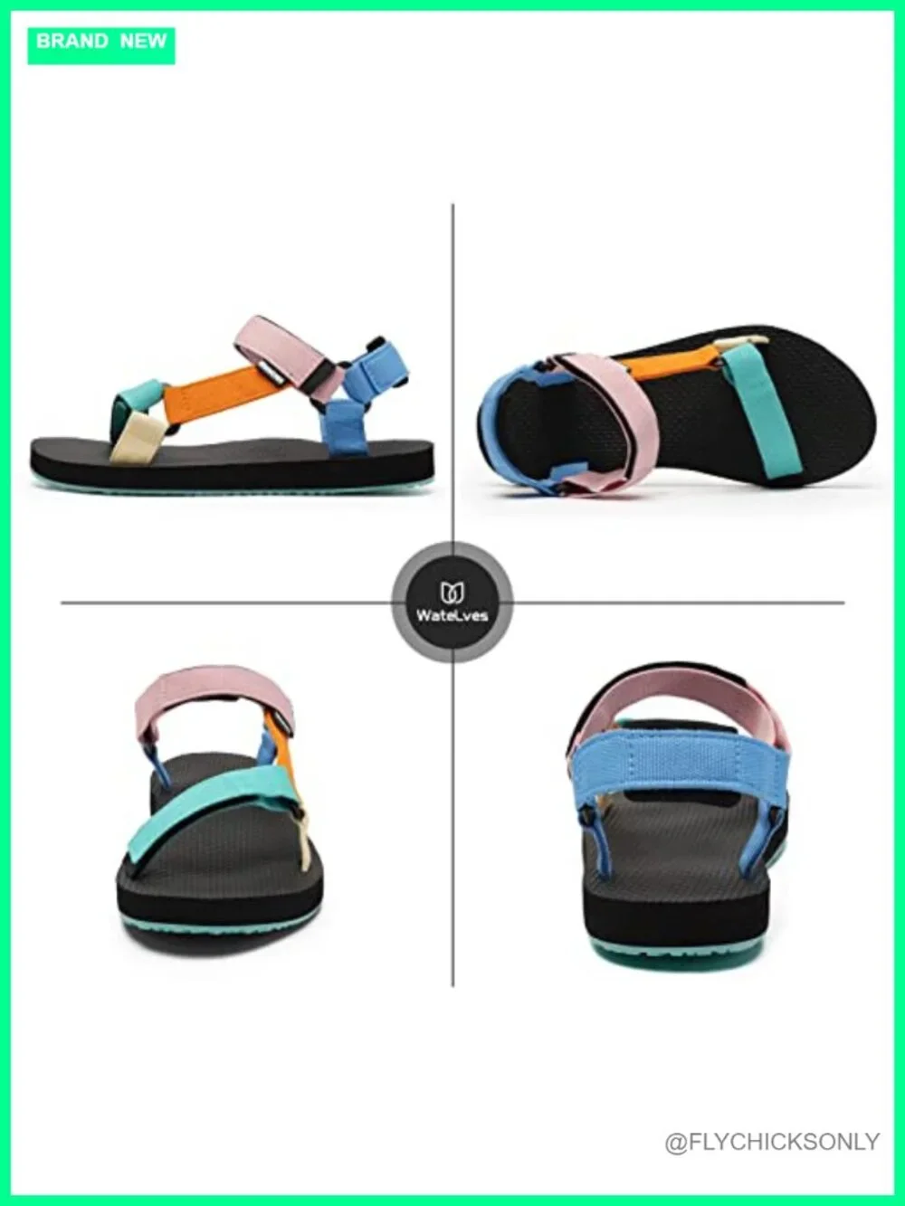 Women's Sport Sandals with Arch Support - Webbing Outdoor Beach Water Sandals